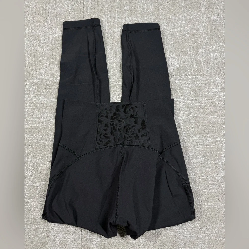 Lululemon Fast N Free Active Work Out Mesh Panel Legging Black Size 6 LW5ARHS